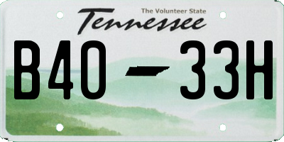 TN license plate B4033H