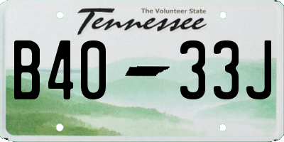 TN license plate B4033J