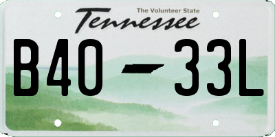 TN license plate B4033L