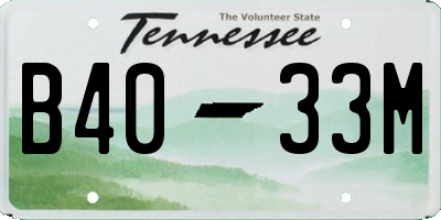 TN license plate B4033M