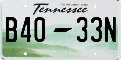 TN license plate B4033N