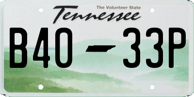 TN license plate B4033P
