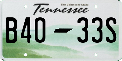 TN license plate B4033S