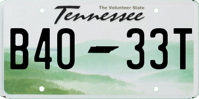 TN license plate B4033T