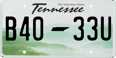 TN license plate B4033U