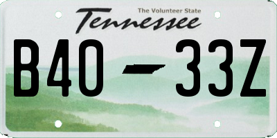 TN license plate B4033Z