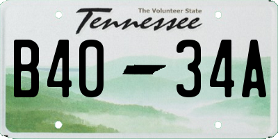 TN license plate B4034A