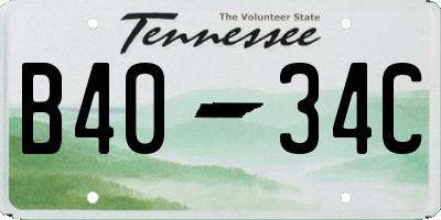 TN license plate B4034C