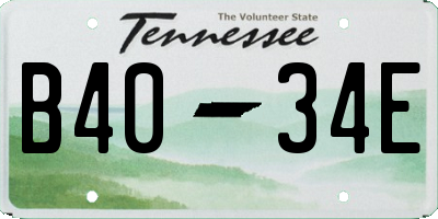 TN license plate B4034E