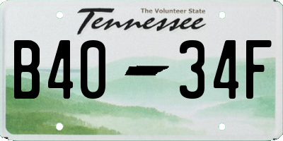 TN license plate B4034F