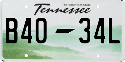 TN license plate B4034L