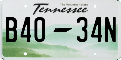 TN license plate B4034N