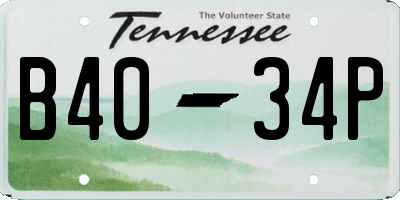 TN license plate B4034P