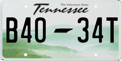 TN license plate B4034T