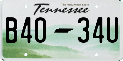 TN license plate B4034U