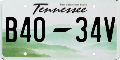 TN license plate B4034V