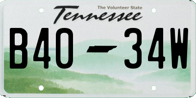 TN license plate B4034W