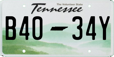TN license plate B4034Y