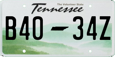 TN license plate B4034Z