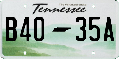 TN license plate B4035A