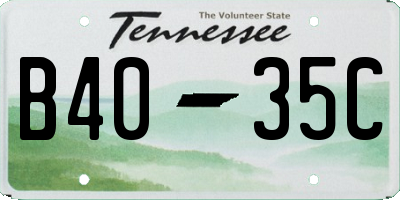 TN license plate B4035C