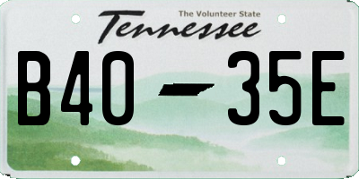 TN license plate B4035E
