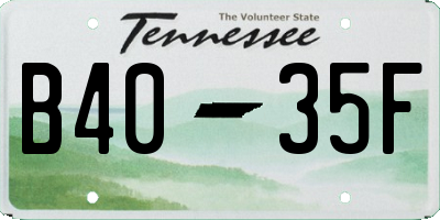 TN license plate B4035F