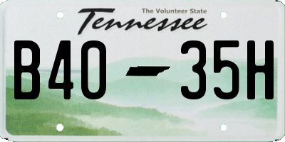 TN license plate B4035H