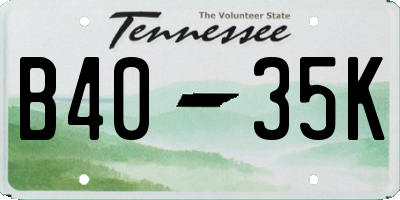 TN license plate B4035K