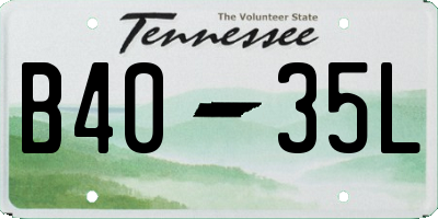 TN license plate B4035L