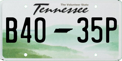 TN license plate B4035P