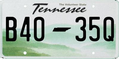 TN license plate B4035Q