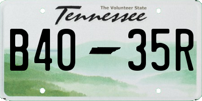 TN license plate B4035R