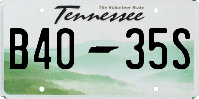 TN license plate B4035S