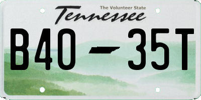 TN license plate B4035T