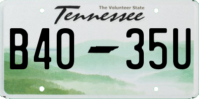 TN license plate B4035U