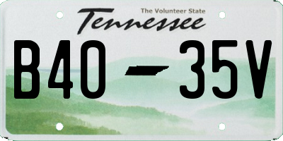 TN license plate B4035V