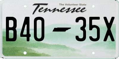 TN license plate B4035X