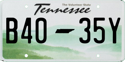 TN license plate B4035Y