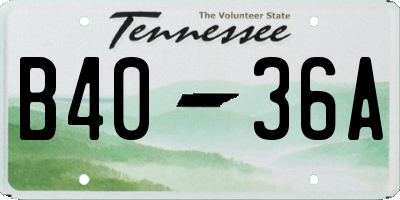 TN license plate B4036A