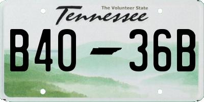 TN license plate B4036B