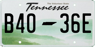 TN license plate B4036E