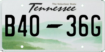 TN license plate B4036G