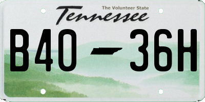 TN license plate B4036H