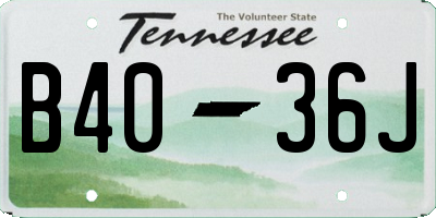 TN license plate B4036J