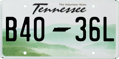 TN license plate B4036L