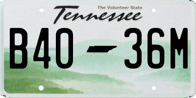 TN license plate B4036M