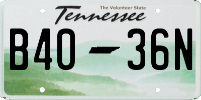 TN license plate B4036N