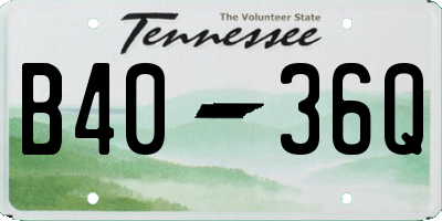 TN license plate B4036Q