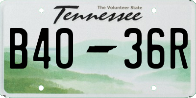 TN license plate B4036R